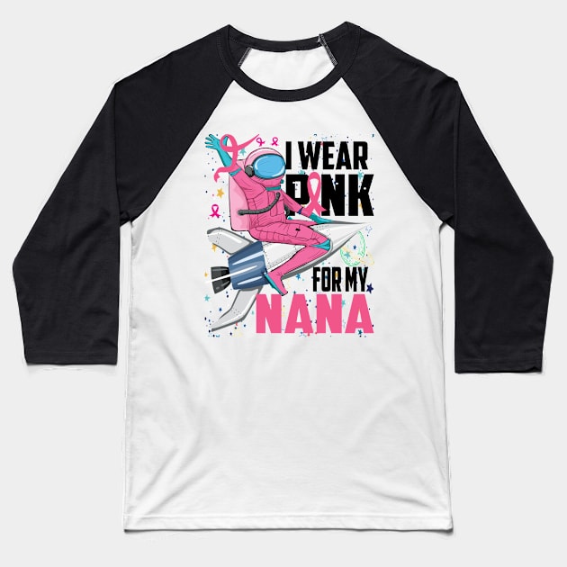 I Wear Pink For My Nana Breast Cancer Awareness Grandma Kids Baseball T-Shirt by DODG99